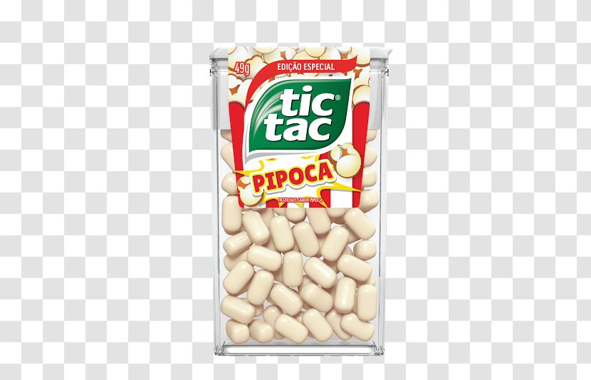 Tic Tac Popcorn Strawberry Vegetarian Cuisine Candy - Snack Transparent PNG