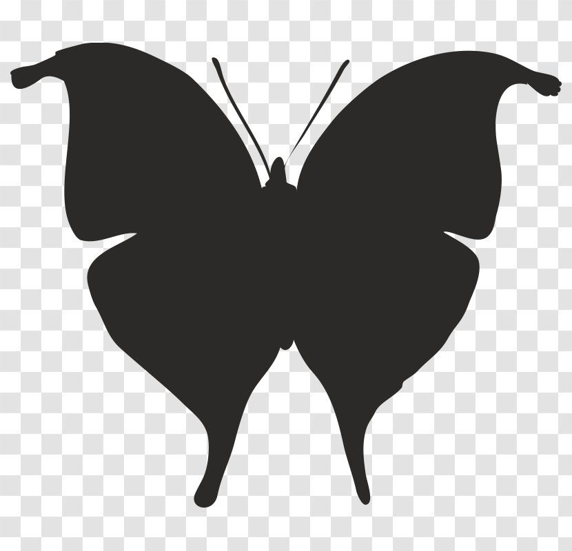 Brush-footed Butterflies Clip Art Silhouette Character Fiction - Monochrome - Buterflies Transparent PNG