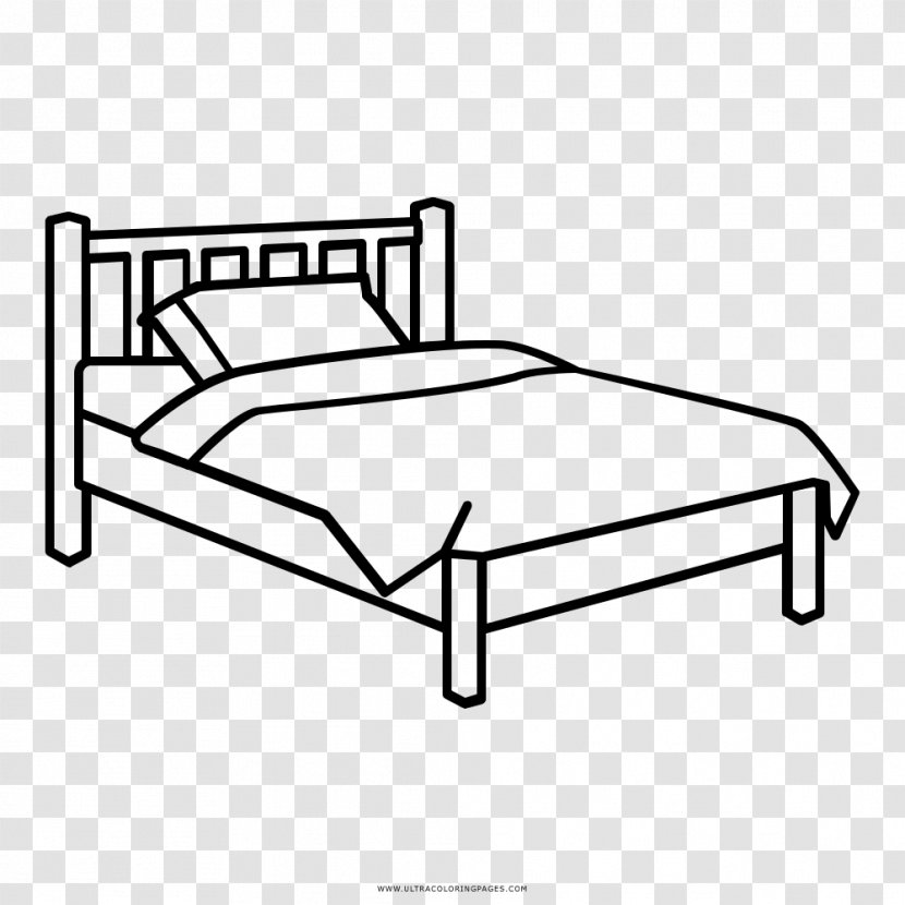 Bedroom Drawing Furniture - Line Art - Bed Transparent PNG