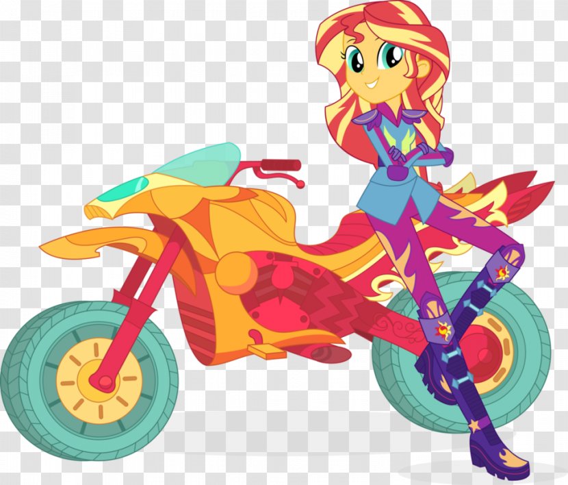 Sunset Shimmer Applejack My Little Pony: Equestria Girls Pinkie Pie - Vehicle - Motocross Vector Transparent PNG