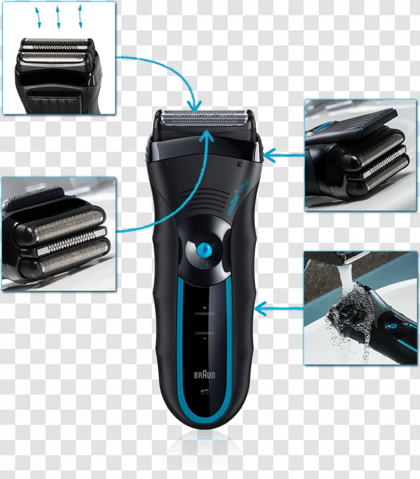 Hair Clipper Shaving Braun CruZer 5 Clean Shave Razor - Head Transparent PNG