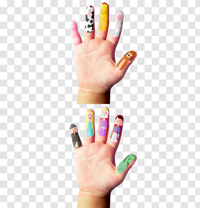 Tattoo Child Nail Fairy Tale Puppet - Cute Animal Finger Pattern Transparent PNG