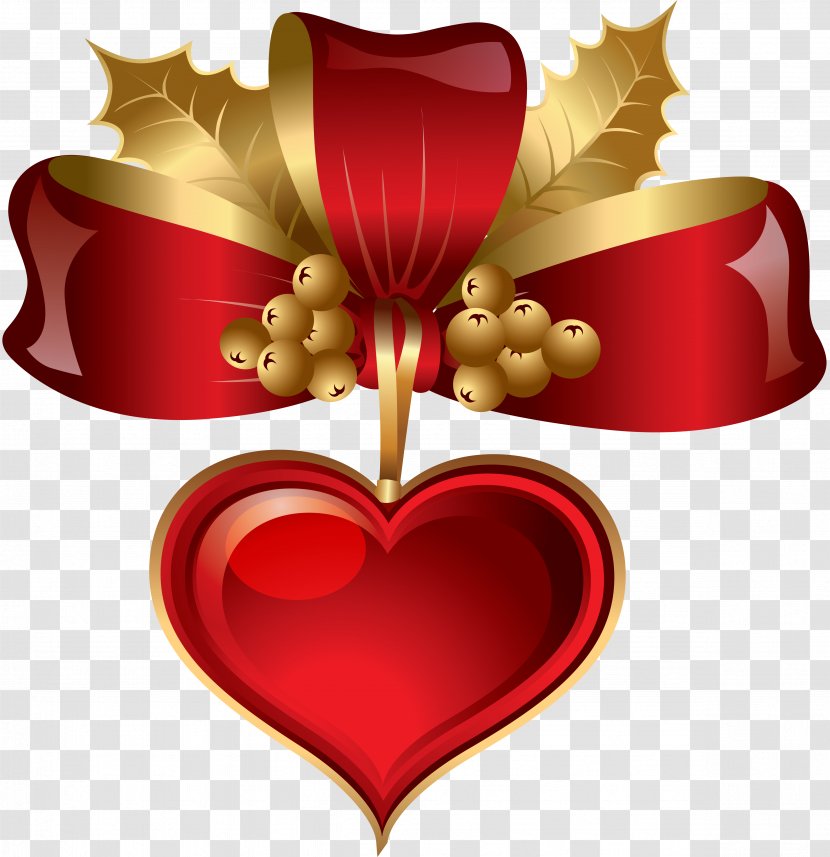 Heart Christmas Clip Art - Clipart Transparent PNG