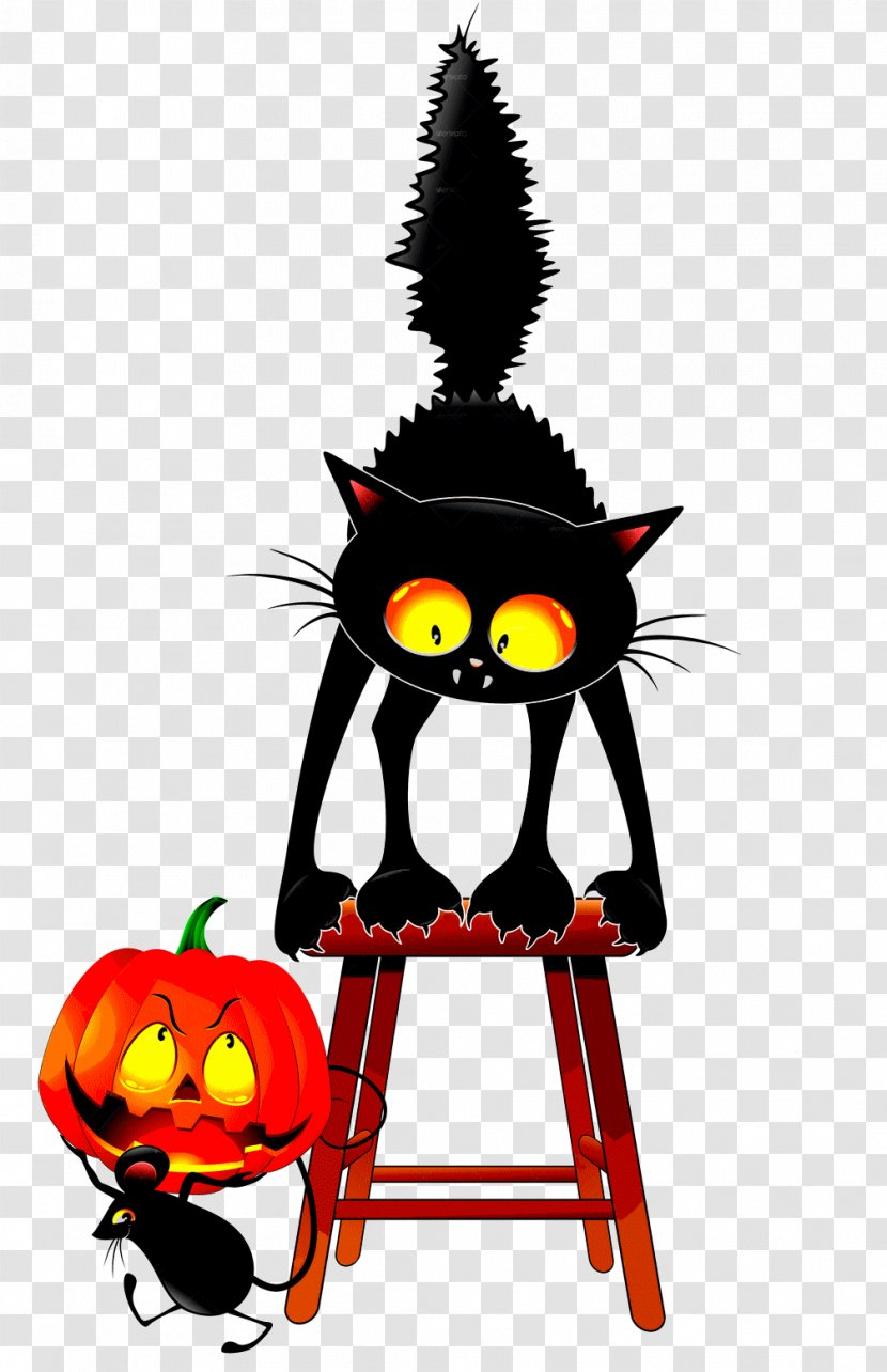 Black Cat Mouse Wildcat - Pumpkin Transparent PNG