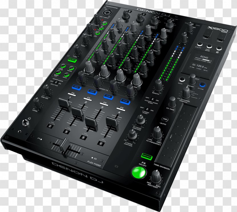 Denon DJ X1800 Mixer Audio Mixers Disc Jockey - Cartoon - Dj Transparent PNG