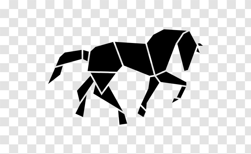 Horse Polygon Geometry Shape Triangle - Monochrome Photography - Polygonal Shapes Transparent PNG