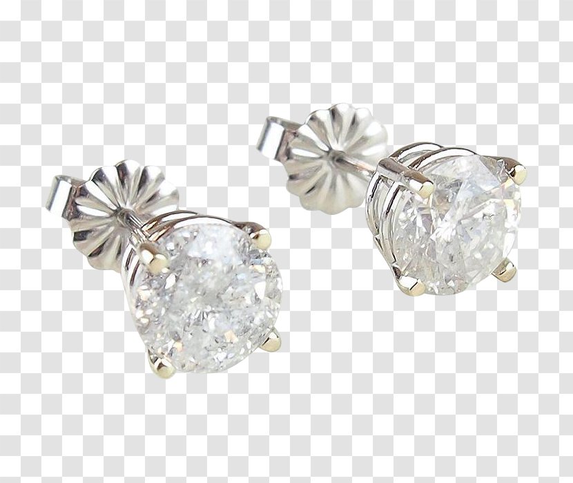 White Gold Earrings Jewellery Diamond - Fashion Accessory Transparent PNG