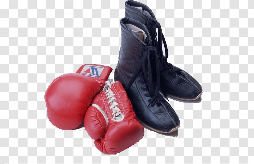 Sports Equipment Boxing Glove - Outdoor Shoe - Gloves And Black High-top Shoes Transparent PNG