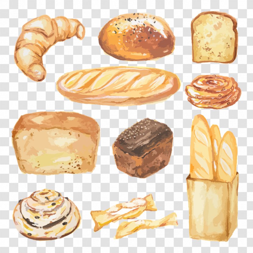 Bakery Vector Graphics Bread Baguette Loaf - Whole Grain - Aquarelle Graphic Transparent PNG