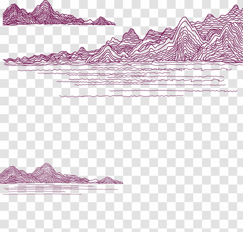 Illustration - Pink - Lines Landscape Transparent PNG