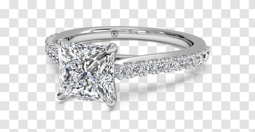Diamond Wedding Ring Princess Cut Engagement - Surprise Woman Transparent PNG