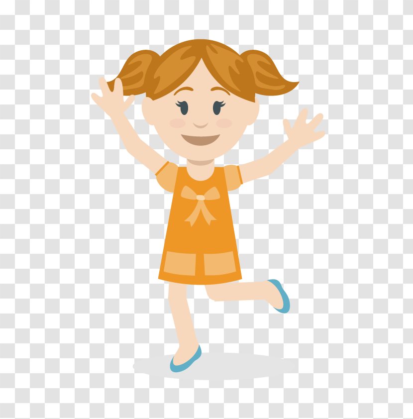 Child Drawing Illustration - Cartoon - Happy Girls Transparent PNG