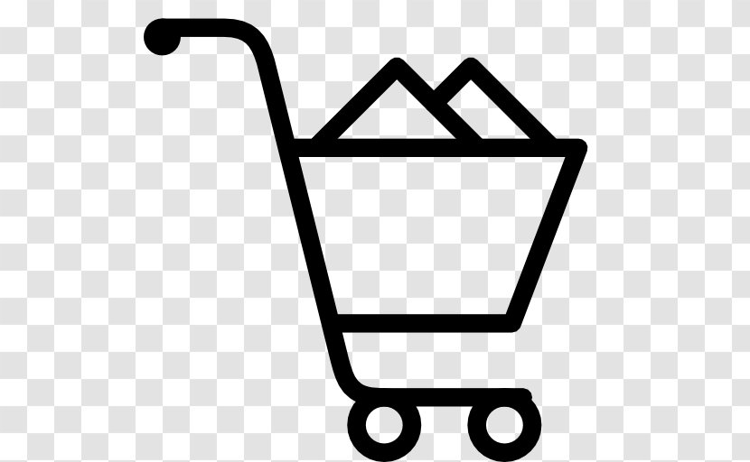 Shopping Cart - Black And White - Supermarket Vector Transparent PNG