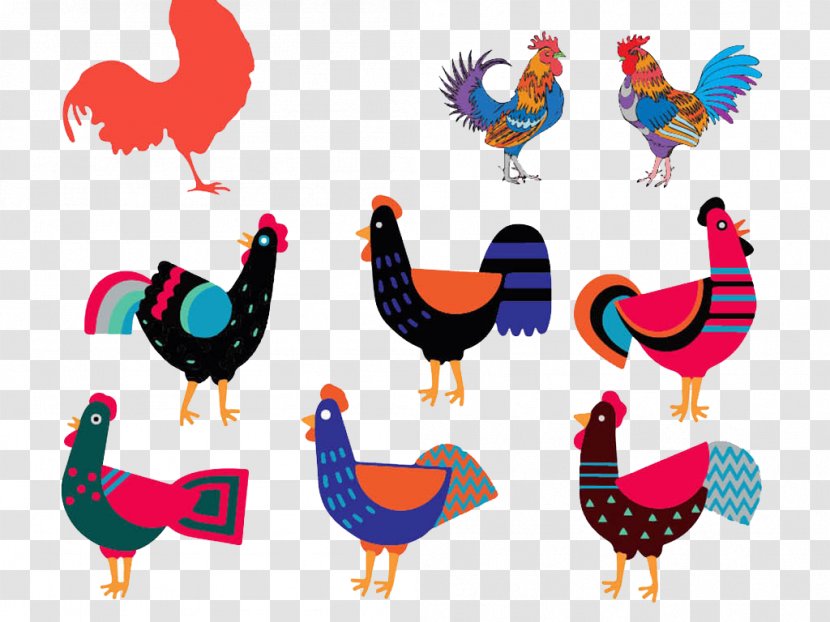 Rooster Chicken Clip Art - Collection Elements Transparent PNG