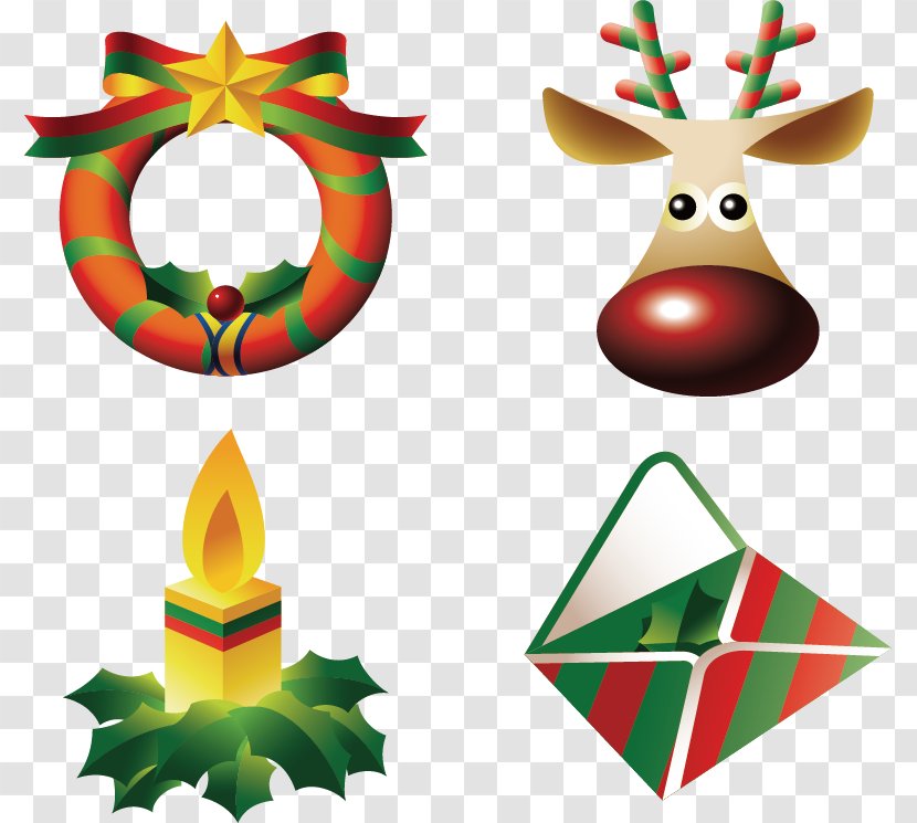 Rudolph Reindeer Santa Claus Christmas Decoration - Tree - Garland Transparent PNG