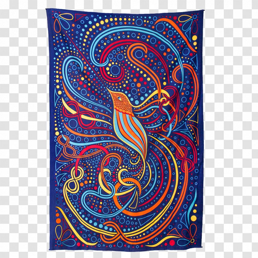 Hummingbird Paisley Textile Tapestry Blue - Art - Heart Transparent PNG