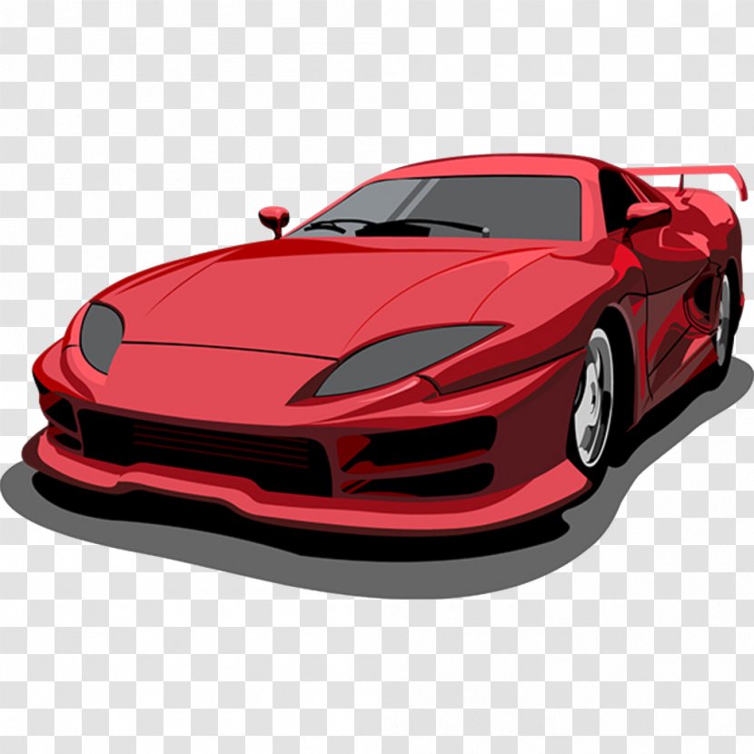 Ferrari Sports Car - Ferraris - Hand-painted Red Transparent PNG