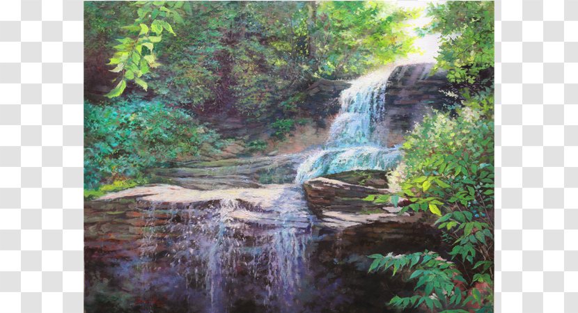 Watercolor Painting Jack Paluh Arts Inc Waterfall - State Park - Falling Water Transparent PNG