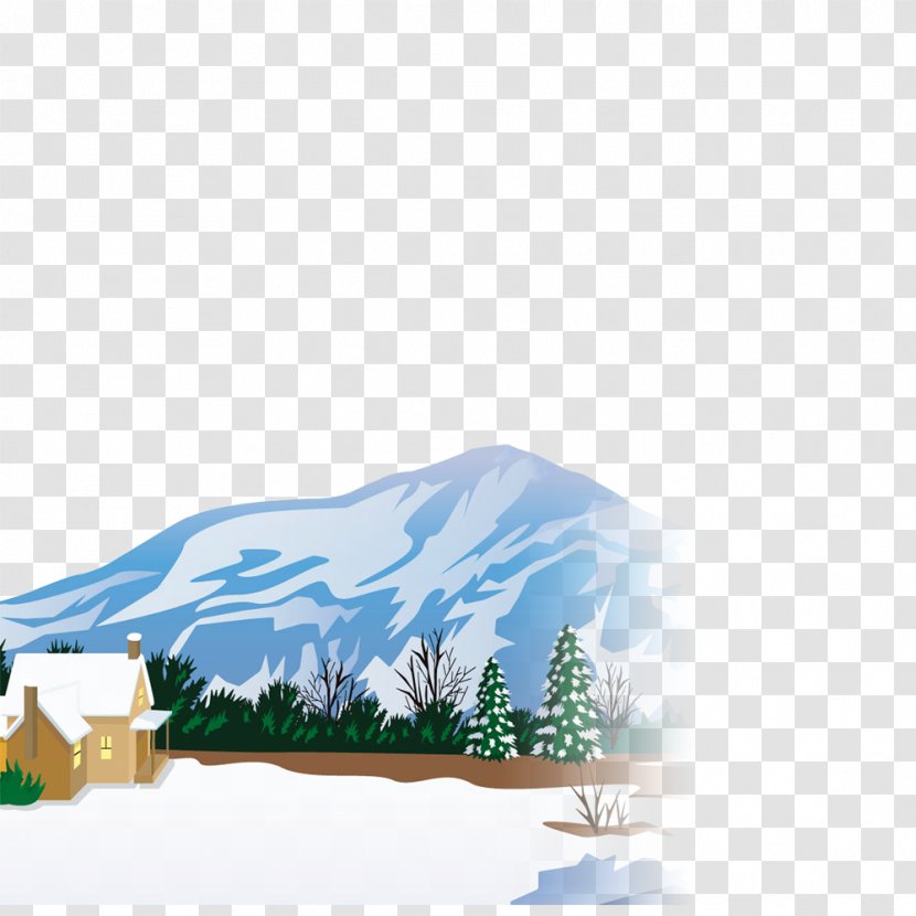 Snow Wallpaper - Landscape - Snowy Cabin Pattern Transparent PNG