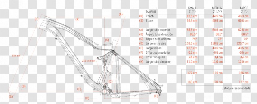 Bicycle Frames Line Angle - Diagram - Design Transparent PNG