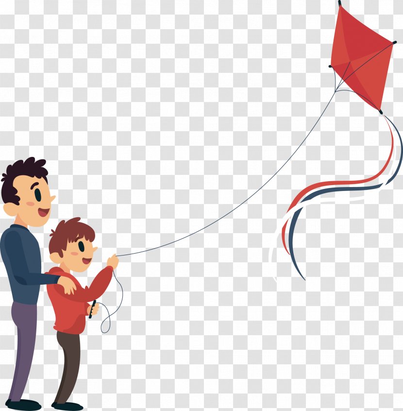Cartoon Clip Art - Heart - To Accompany His Son Fly A Kite Transparent PNG
