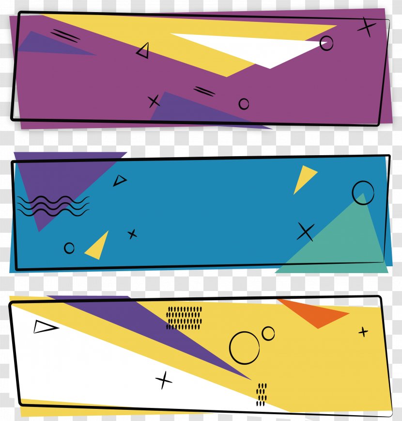 Geometry Euclidean Vector Web Banner - Computer Graphics - Tricolor Geometric Transparent PNG