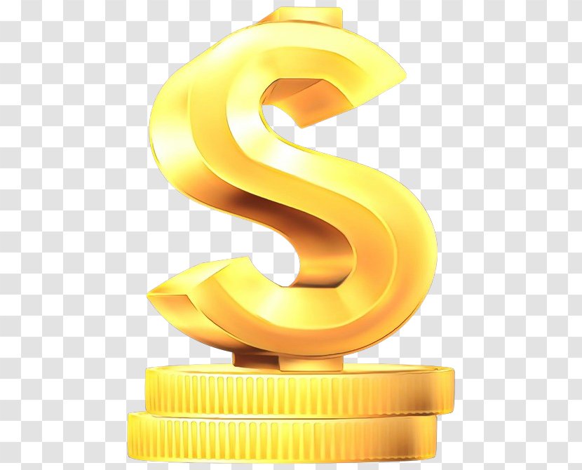 Gold Dollar Sign - United States Onedollar Bill - Symbol Number Transparent PNG