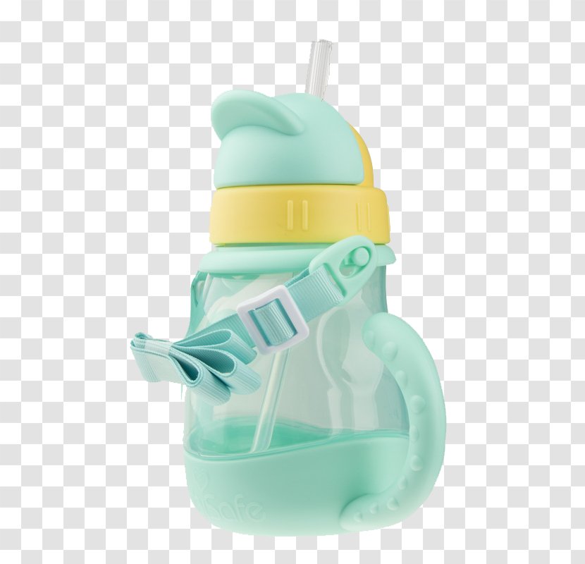 Green Water Bottle Download - Light And Fresh Straw Kettle Transparent PNG