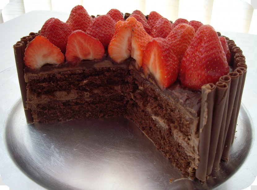 Flourless Chocolate Cake Sachertorte Cream - Strawberry Transparent PNG