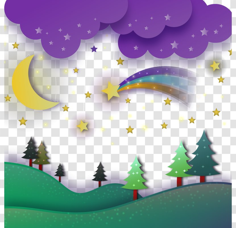 Flat Design - Sky - Vector Fantasy Forest Transparent PNG