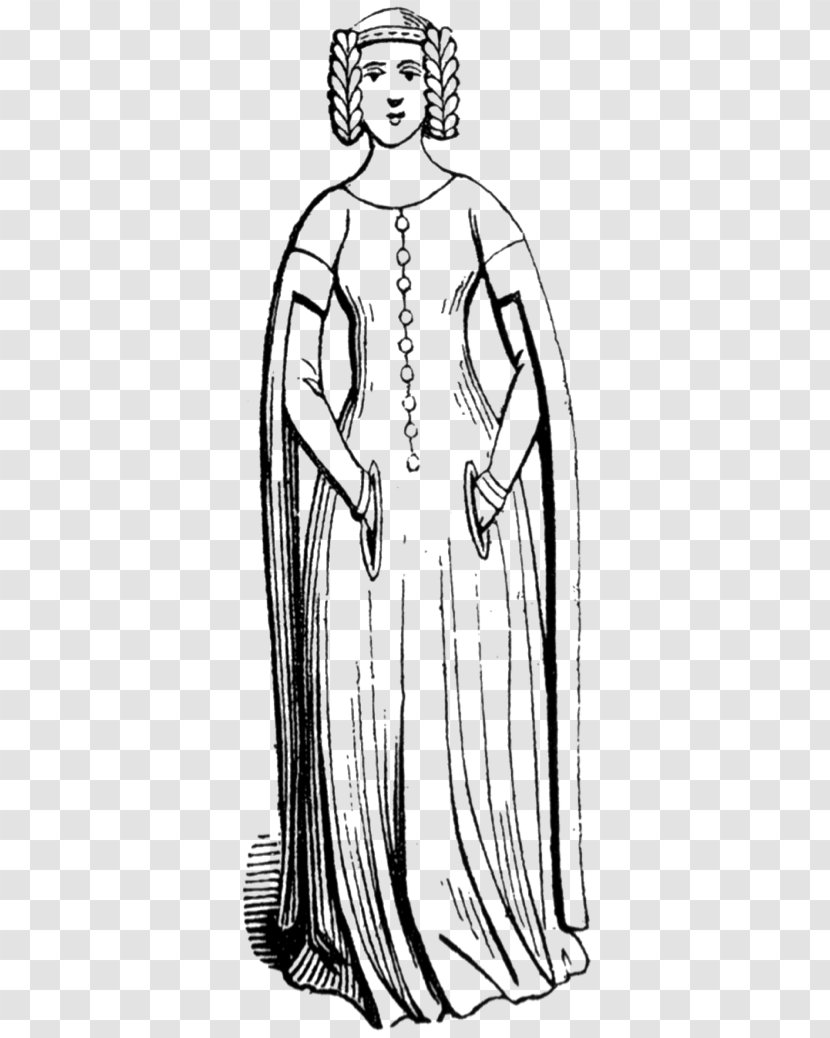 Middle Ages Dress 14th Century Woman Gothic Art - Heart - Studying Hard Transparent PNG