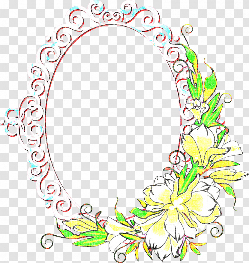 Flower Oval Frame Floral Oval Frame Transparent PNG