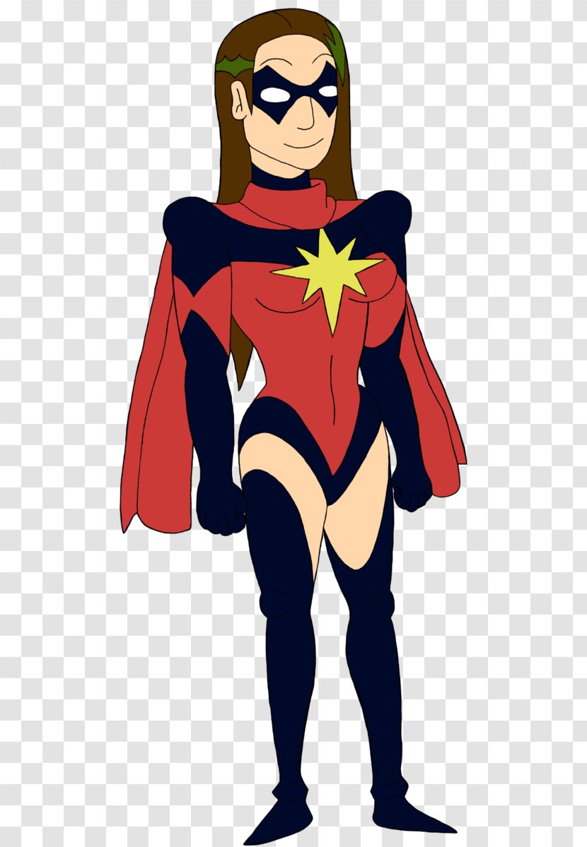 Cartoon Superhero Clip Art - Fictional Character - Captain Marvel Transparent PNG