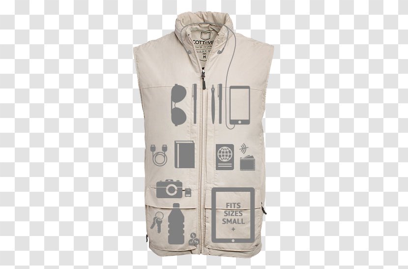 Gilets Hoodie Jacket Pocket Clothing - Beige Transparent PNG