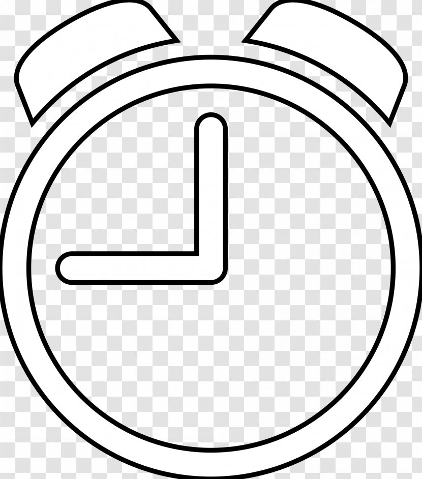 Alarm Clocks Clip Art - Symmetry - Black And White Transparent PNG