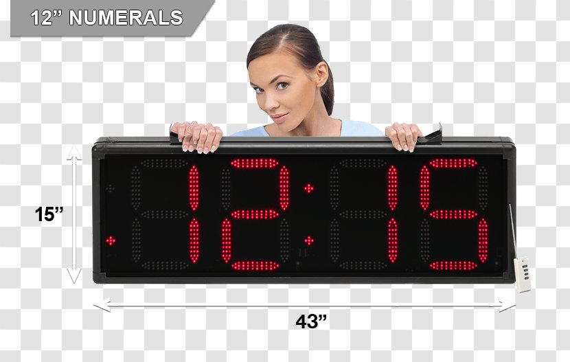 Display Device Alarm Clocks Digital Clock - Fire System - Large Led With Date Transparent PNG