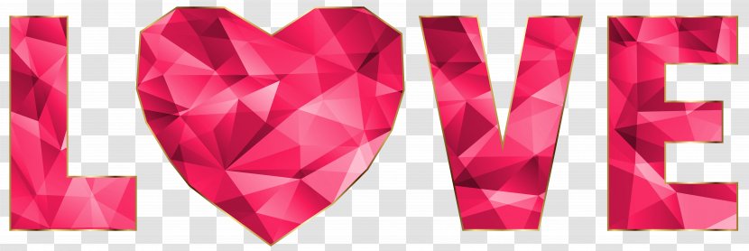Diamond Heart Pink - Love Deco Text Transparent Clip Art Transparent PNG