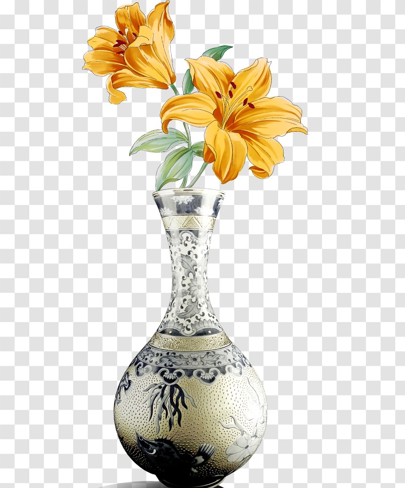 Vase Pink Flowers Porcelain - Chinoiserie - Vases Transparent PNG