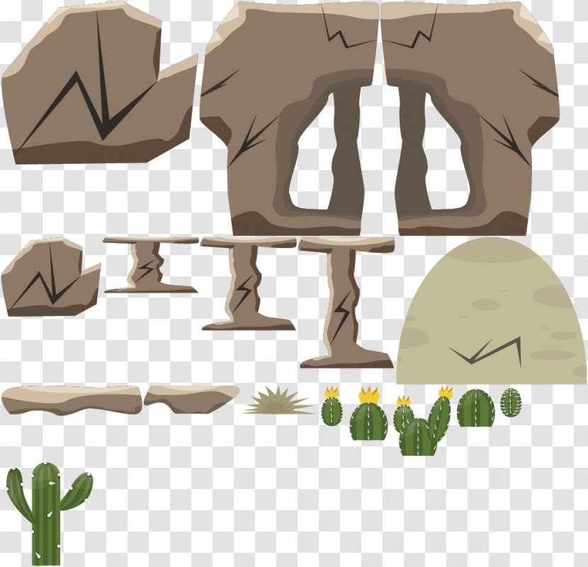 Clip Art - Tree - Desert Rocks Transparent PNG