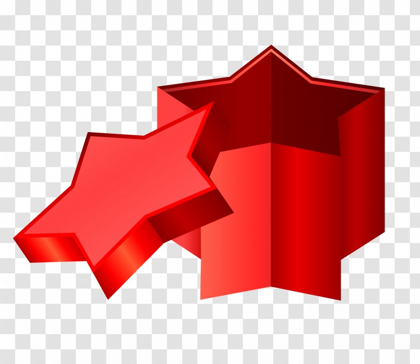 Gift Drawing - Rectangle - Vector Red Star Box Transparent PNG