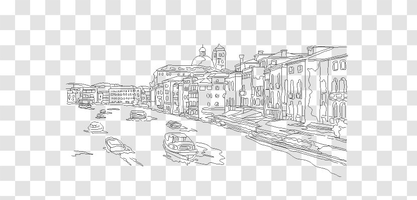 Urban Design Black And White Residential Area Sketch - Drawing - Building Transparent PNG