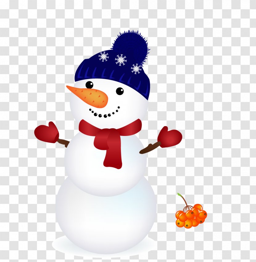 Christmas Snowman Royalty-free Clip Art - Royaltyfree - Vector Cute Wearing A Hat Transparent PNG