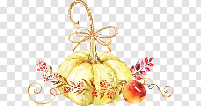 Pumpkins & Squashes Watercolor Painting Leaf Clip Art - Apple - Pumpkin Transparent PNG