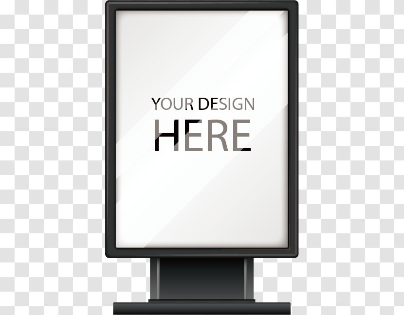 Computer Monitor Billboard Text - Rectangle - Vector Hand-painted Billboards Transparent PNG