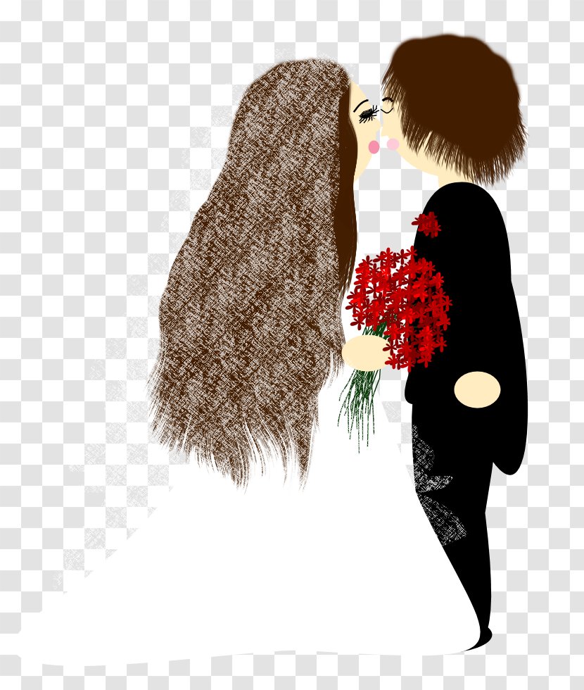 Image Portrait Art Drawing - Love - Bride Groom Transparent PNG