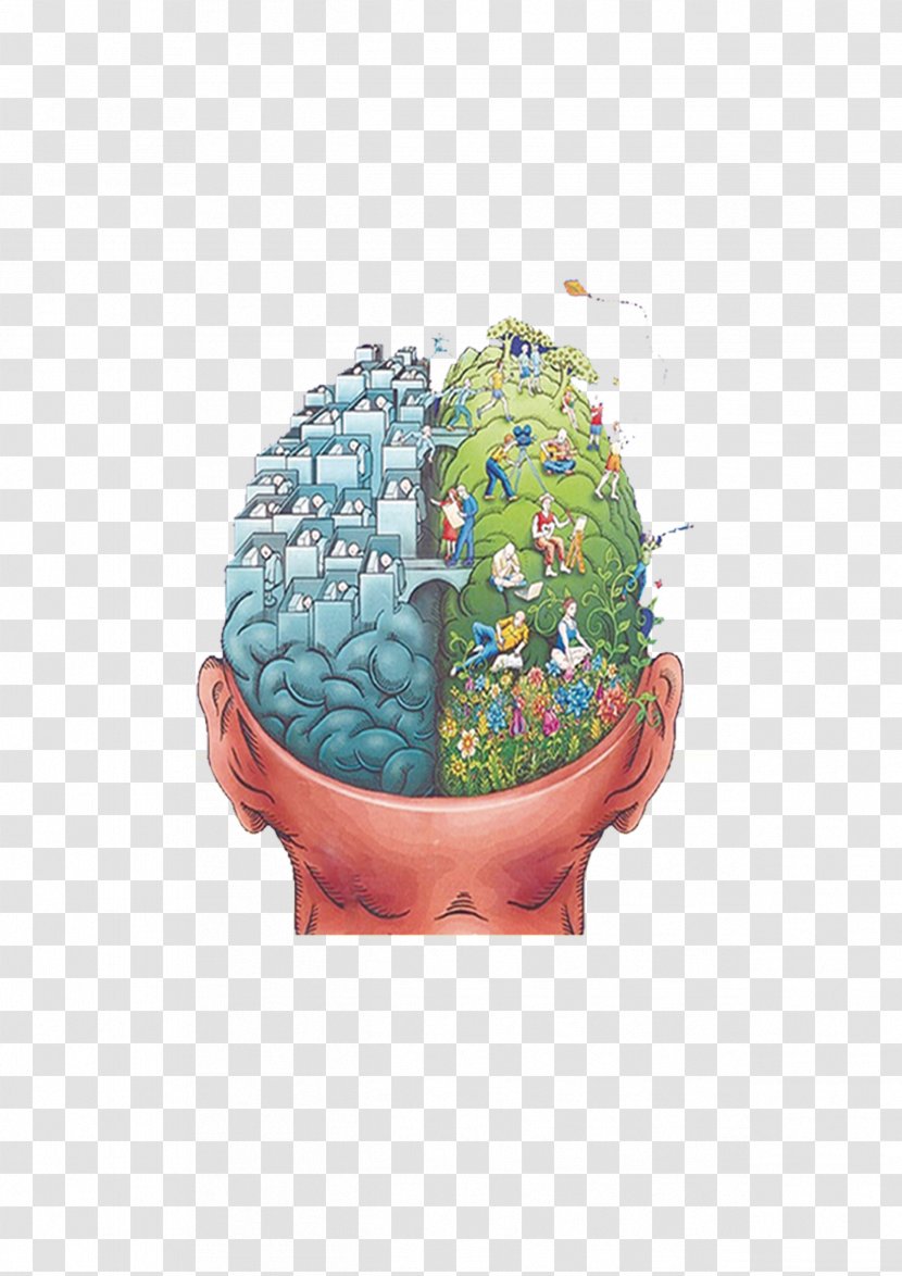 Lateralization Of Brain Function Cerebral Hemisphere Mapping Thought - Watercolor Transparent PNG