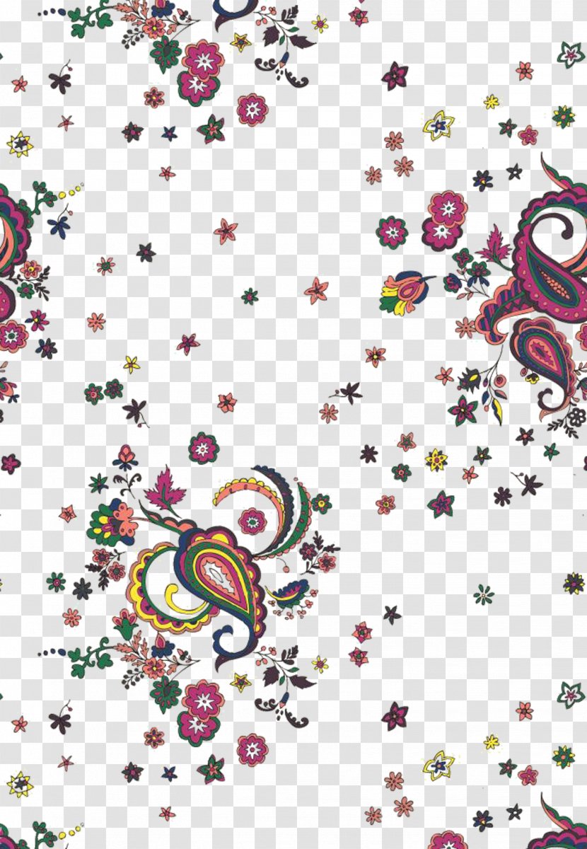 Paisley Pattern - Textile - Flowers And Shading Background Transparent PNG