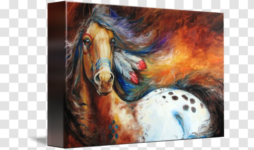 Indian Horse Pony American Wars Oil Painting Reproduction - Warrior Transparent PNG