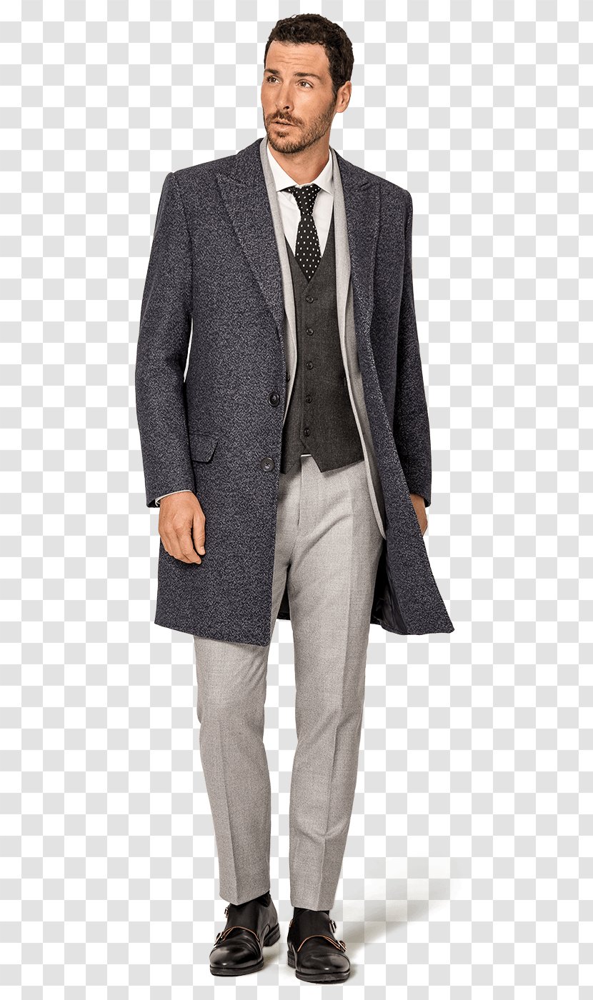 Blazer Overcoat Suit Hood - Navy Blue Transparent PNG
