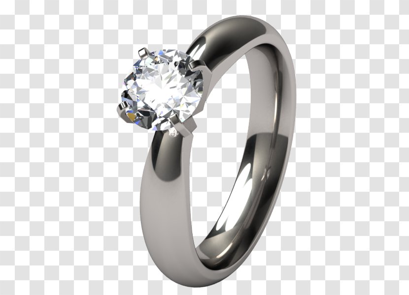 Engagement Ring Wedding Titanium Diamond - Princess Cut Transparent PNG
